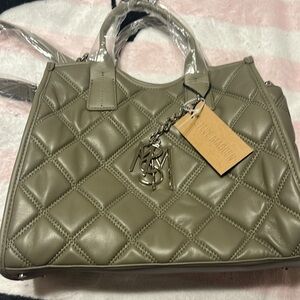 Steve Madden light olive green bfaire satchel with 2 detachable shoulder straps
